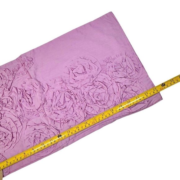 Pottery Barn PBTeen Lumbar Pillow Cover 2PCs Set Lilac Pink Roses Floral Ruffles - Picture 7 of 8